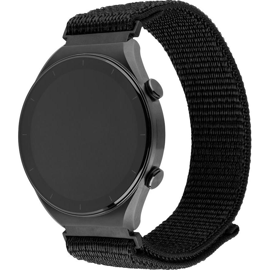 Fixed Nylon rem til Smartwatch Universal 20 mm Sort, Smartwatch Zubehör, Schwarz
