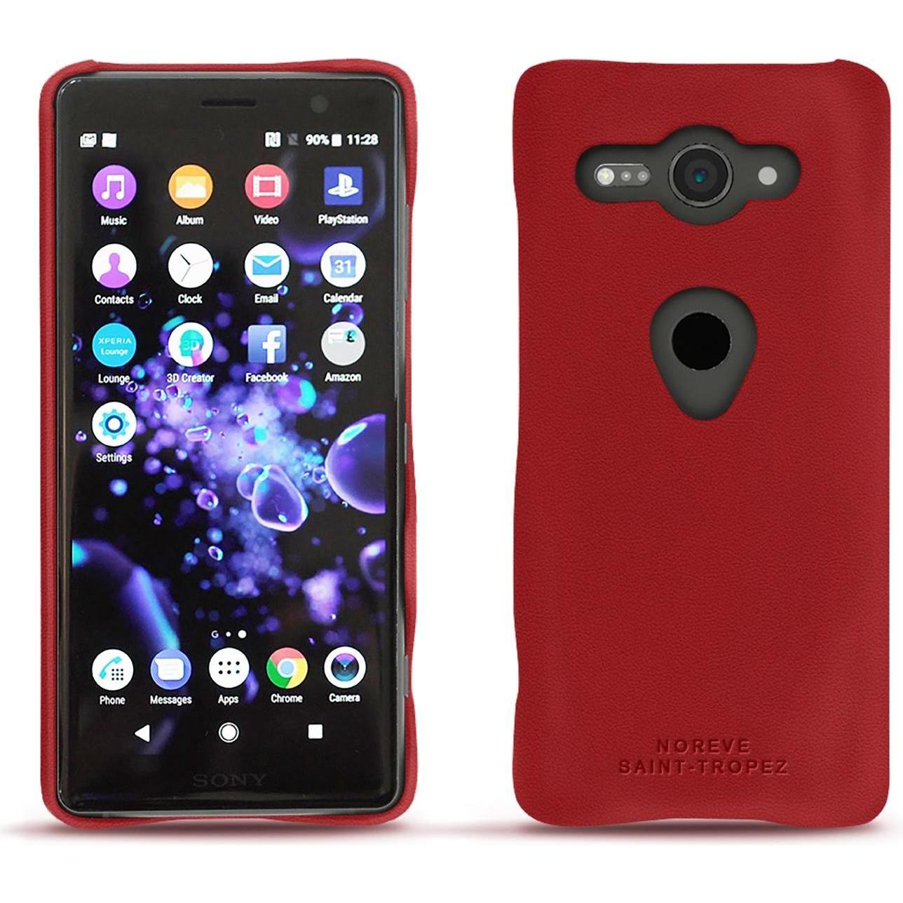 Noreve Lederschutzhülle (Sony Xperia XZ2 Compact), Smartphone Hülle, Rot
