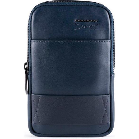 Piquadro Uomo Blu Uomini, Borsetta, Phone Organizer, Leather Crossbody Bag, E, 18 X 12 X,