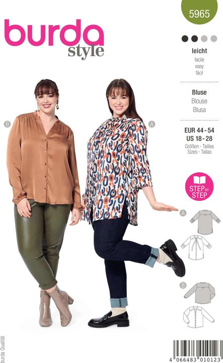 Produktbild Schnittmuster Bluse – mit Schulterpasse und Stehkragen