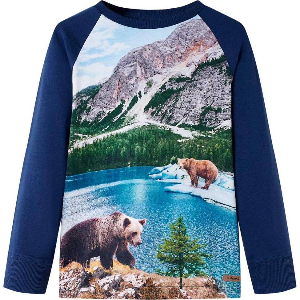 Thumbnail - VidaXL, Jungen, Shirt, Kinder-Langarmshirt Marineblau 116,Material: 100, Blau, (116)