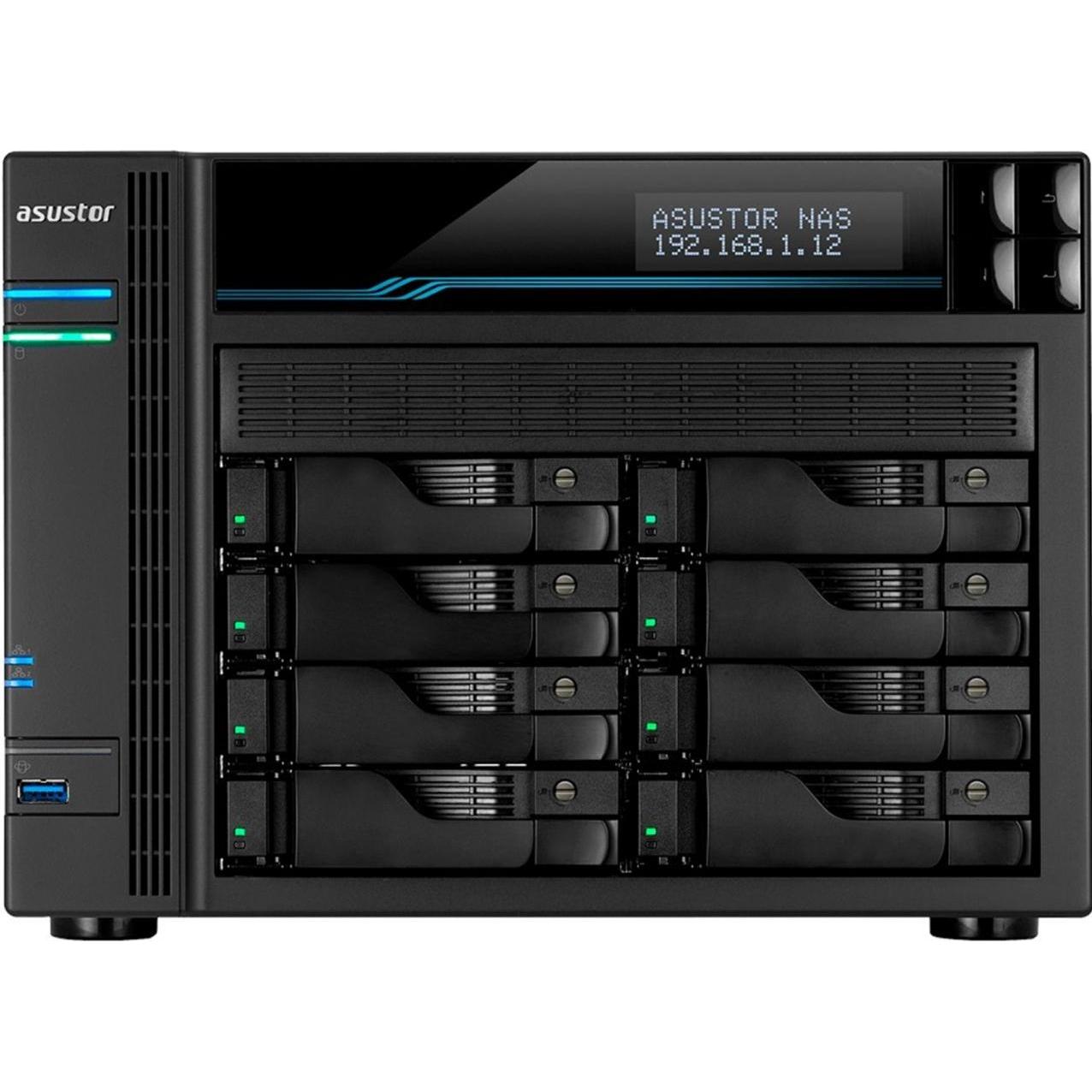 Asustor Lockerstor 8 AS6508T (0 TB), NAS, Schwarz