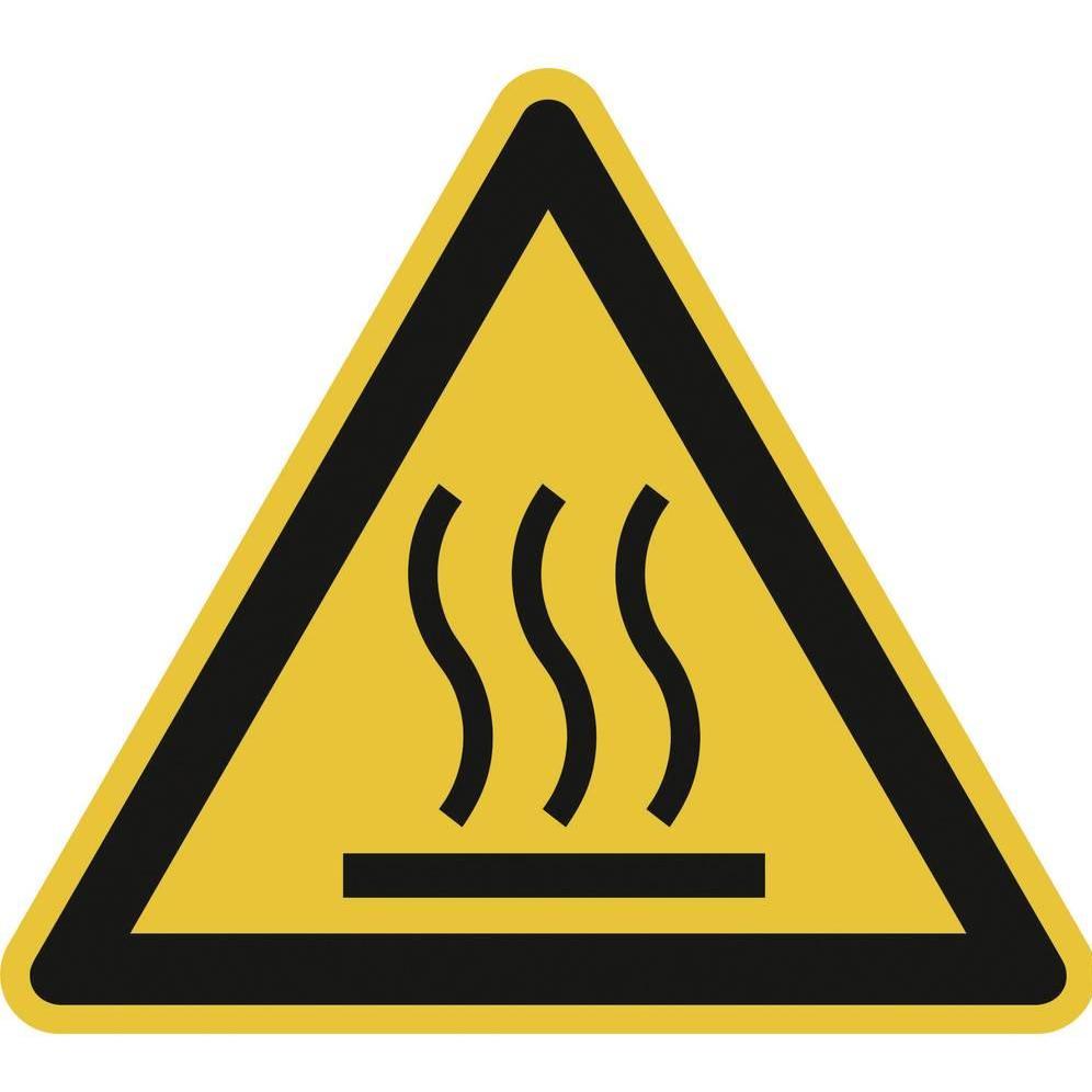 SafetyMarking, Sicherheitskennzeichnung, Warnschild Heisse Oberfläche Folie selbstklebend 50 mm ISO 7010 10 St.
