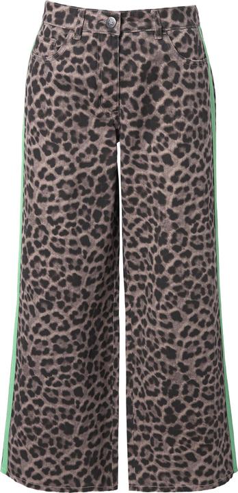 Immagine prodotto Angel of Style Pantaloni in twill modello Nora con taglio della gamba ampio, design leopardato e righe laterali (52)