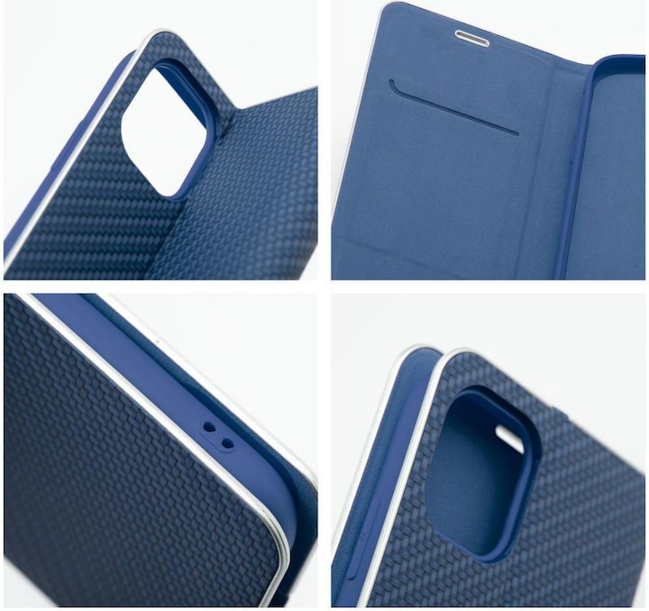 Produktbild OEM Book case LUNA Book Carbon for IPHONE 15 Pro Max blue (Apple iPhone 15 Pro Max)