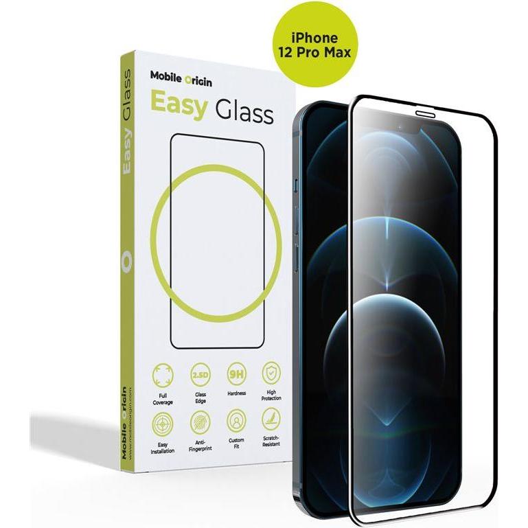 Mobile Origin Vetro protettivo EasyGlass per Apple iPhone 12 Pro Max (Apple iPhone 12 Pro Max), Pellicola protettiva smartphone