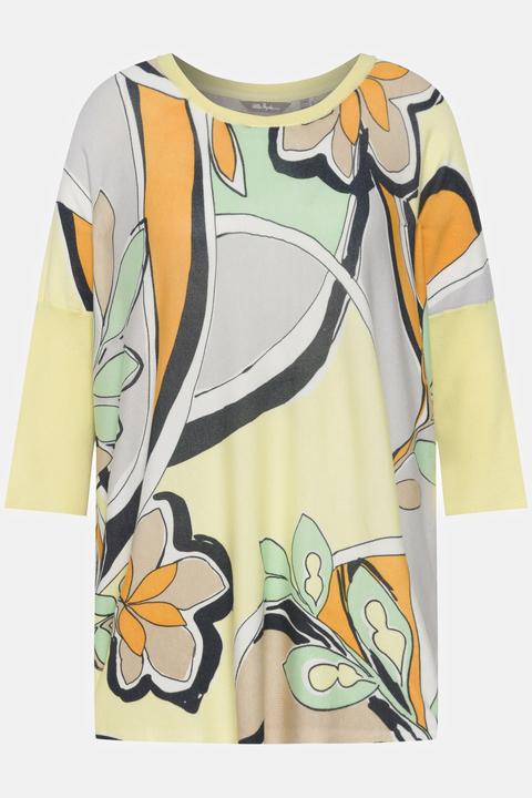 Produktbild Ulla Popken Pullover, florales Muster, Oversized, Rundhals, 3/4-Arm (46, 48)