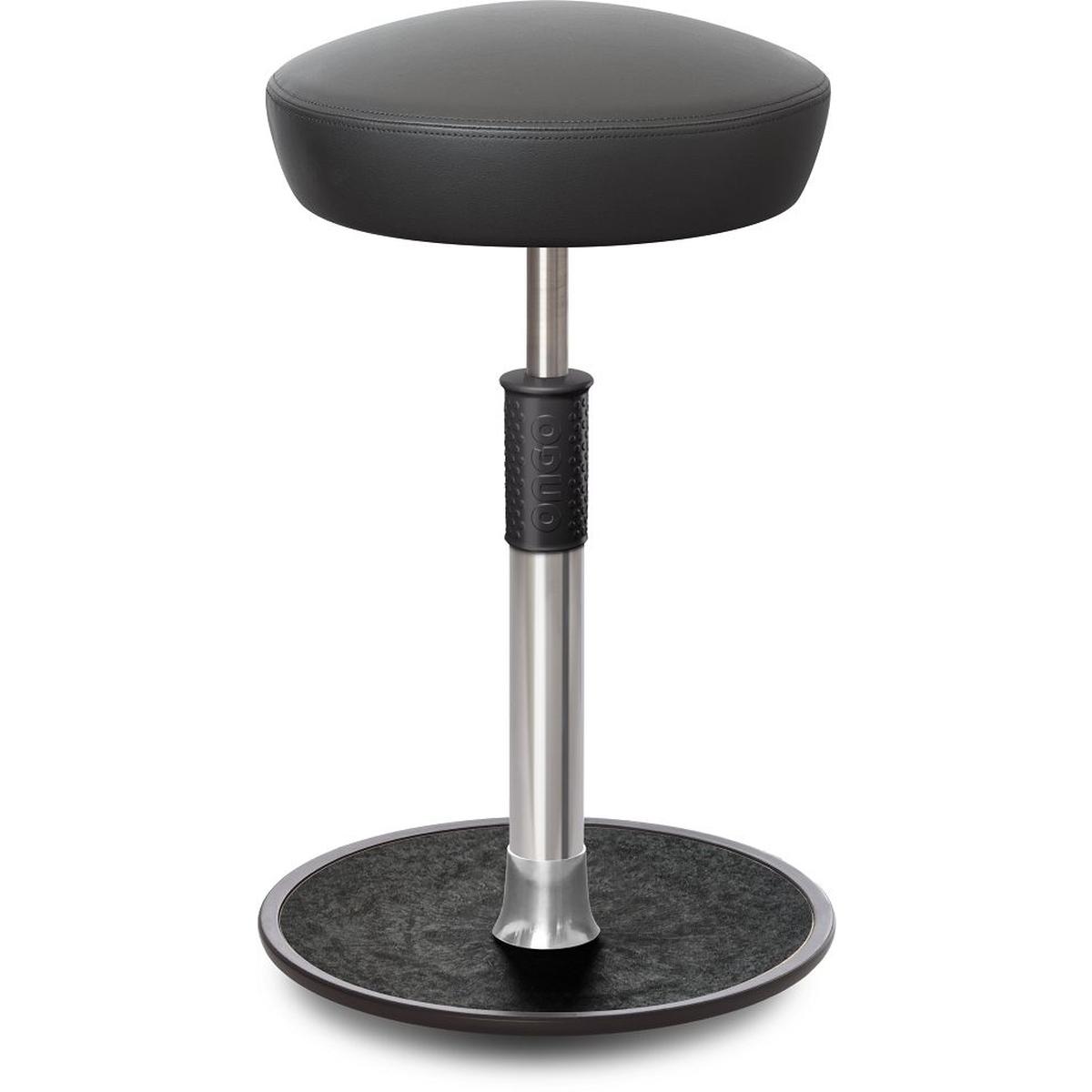 Ongo, Bürostuhl, Sitz- Stehhocker Free Tall Hutsitz skai Kunstleder Grau chrom /schwarz