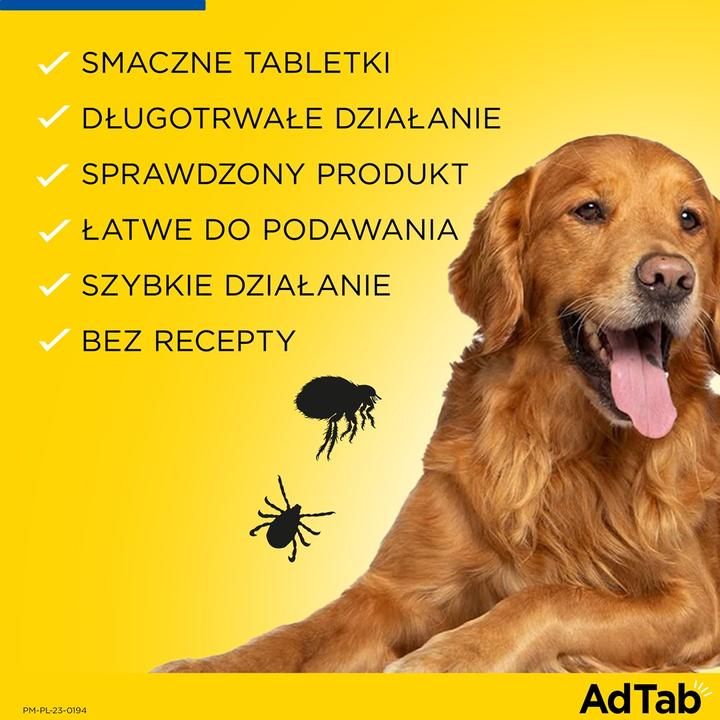 Image du produit Elanco AdTab comprimés anti-puces et tiques pour chien (>5 5-11 kg) - 1x 225mg (Adulte, 1 pcs, 0.23 g)
