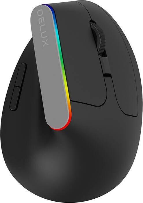 Produktbild Delux Wireless Vertical Mouse M618C 2.4G 1600DPI RGB (black) (Kabellos)
