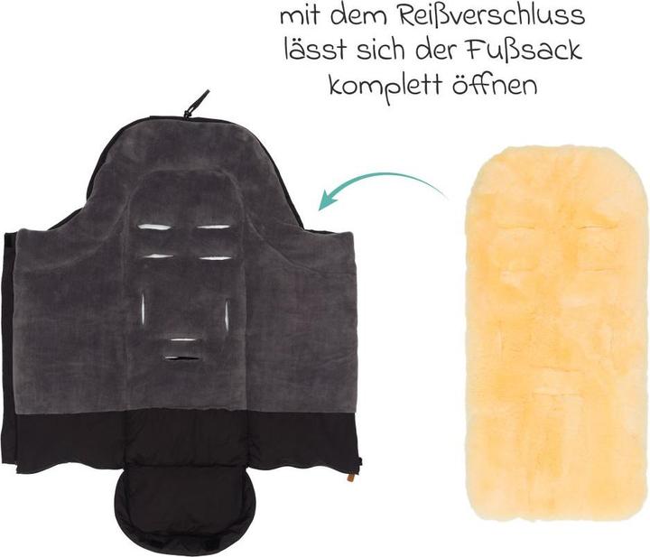 Image du produit Fillikid Fusssäcke für Kinderwagen & Buggys Fleece-Fusssack Nanga mit Lammfellauflage