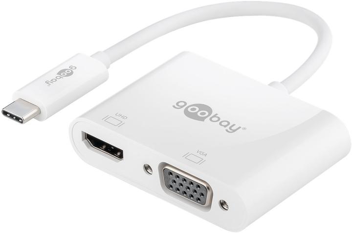 Immagine prodotto Goobay USB-C™ Multiport Adapter HDMI™+VGA, 1 pezzo in sacchetto, bianco (USB-C, 2 Porti)