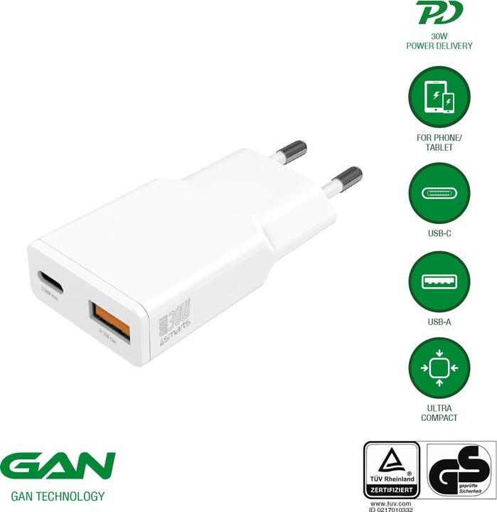 Image du produit 4smarts PD Plug Chargeur fin (30 W, 2 ports)