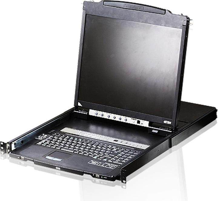 Actual product image Aten CL5816N IT Dual Rail KVM switch 16-port, 19" LCD (PS/2-USB VGA) IT layout