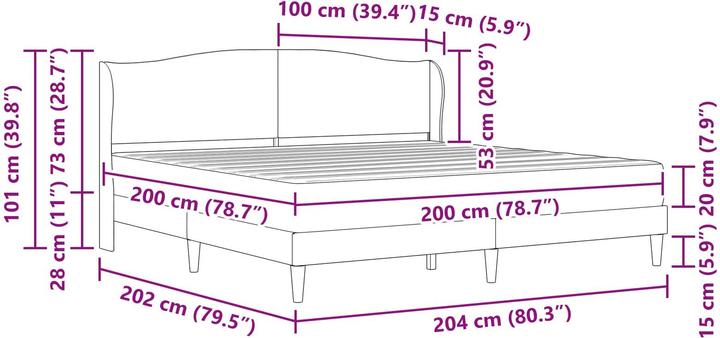 Image du produit vidaXL Moderner Bettrahmen (200 x 200 cm)
