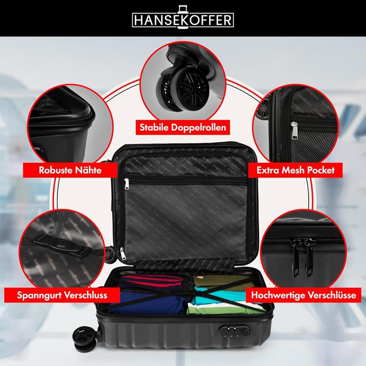 Actual product image Hansekoffer Hartschalenkoffer mit Rollen und Zahlenschloss (70 l)