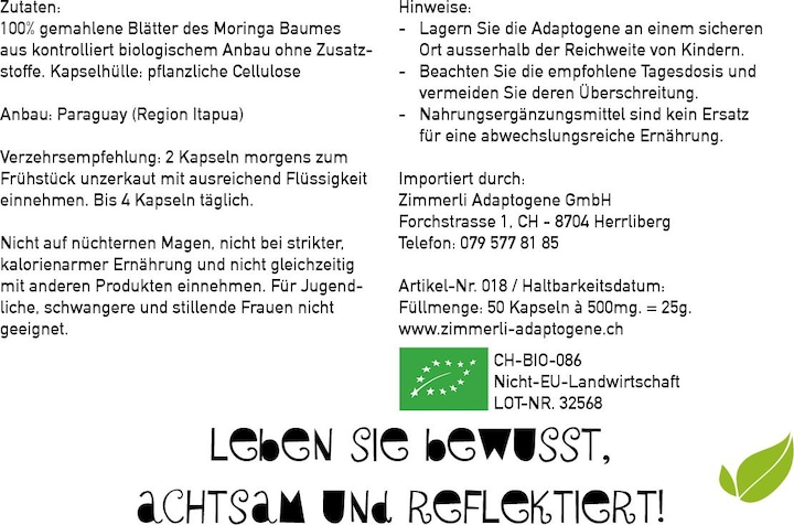 Nährwerte und Zutaten