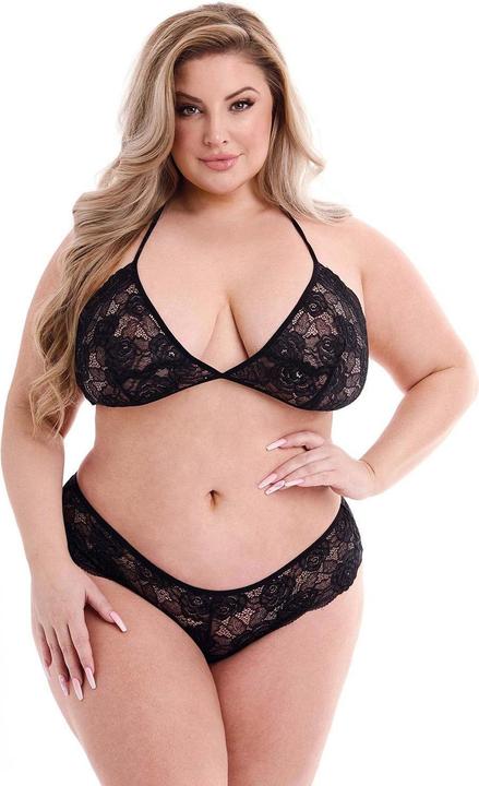 Produktbild Baci XGEN 2Pc Eco Bra & Panty Set - Elegant Black Lace Bra and Panty Set - Size Q (UK Size 14-20) (14, 15, 16, 17, 18, 19, 20)