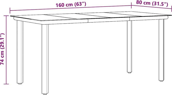 Produktbild vidaXL Esstisch (160 x 80 x 74 cm)