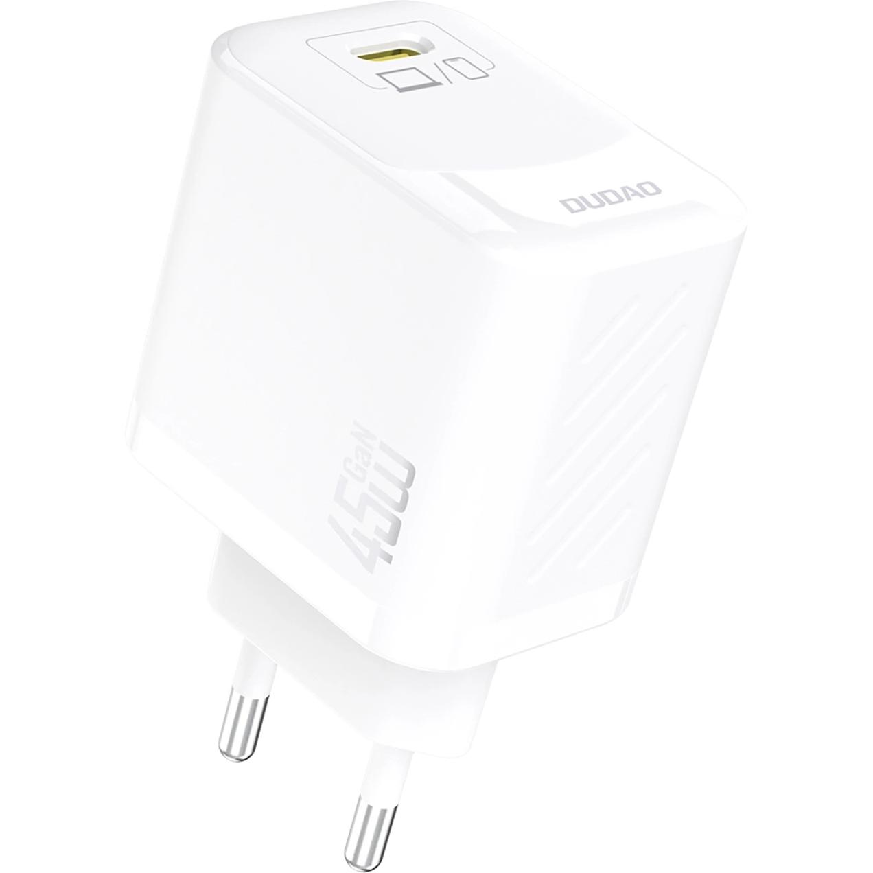 Dudao Bianco A28eu 45W Gan Charger White (45 W, 1 Porzione), Caricatore Usb,