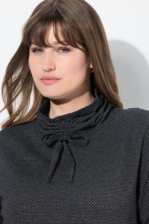 Image du produit Ulla Popken Sweat-shirt à col montant et manches longues, coton bio à motif (42, 44)