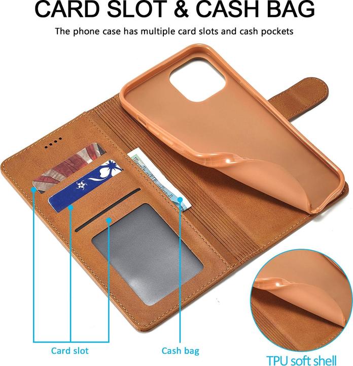 Produktbild Ueli Express Leder Buch Etui Tasche mit Kartenfach (Apple iPhone 13 Pro)