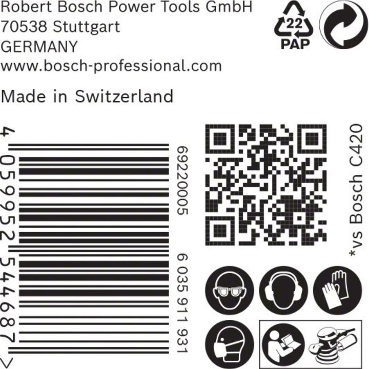 Actual product image Bosch Professional Zubehör Expert C470 Sandpaper multi-hole for random orbital sander, 125 mm, G 180, 50 pcs. (180)