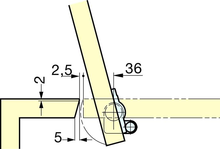 Produktbild LAMP® Deckelscharnier HG-JHM20-80 gross Aluminium/Kunststoff schwarz