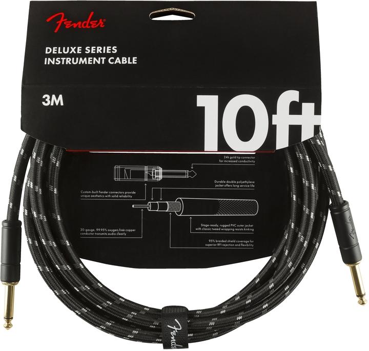 Immagine prodotto Fender Deluxe Series Instrument Cable (3 m, Cavo jack da 6,3 mm)