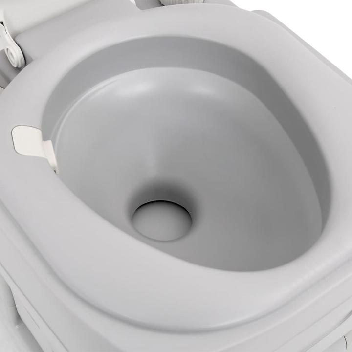 Actual product image vidaXL Camping Toilet Portable Grey and White 22+12 L HDPE