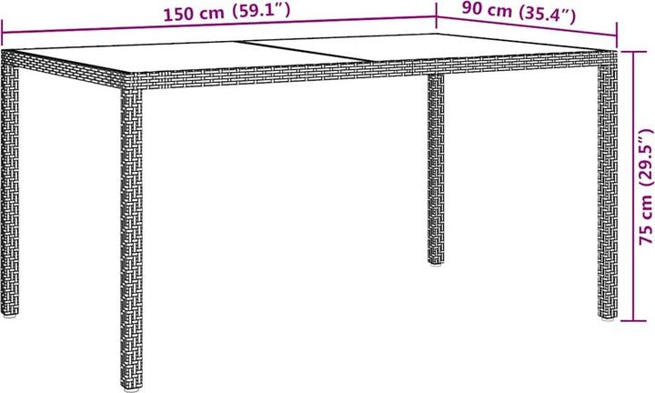Produktbild vidaXL Gartentisch (150 x 90 x 75 cm)