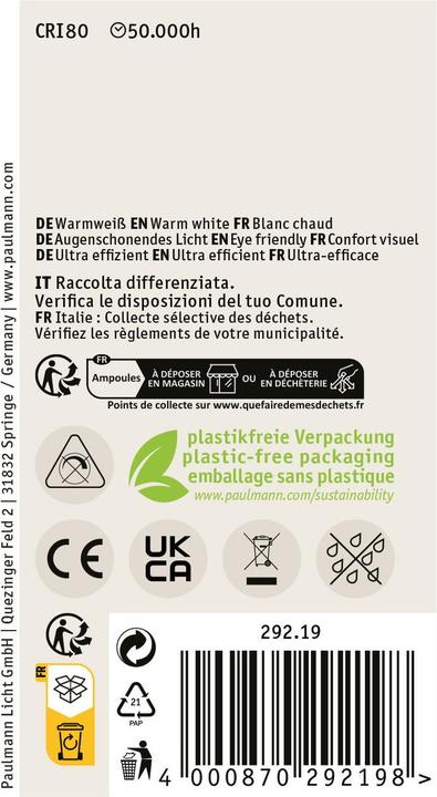 Produktbild Paulmann AGL Eco-Line Filament (E27, 5 W, 1055 lm, 1 x, A)