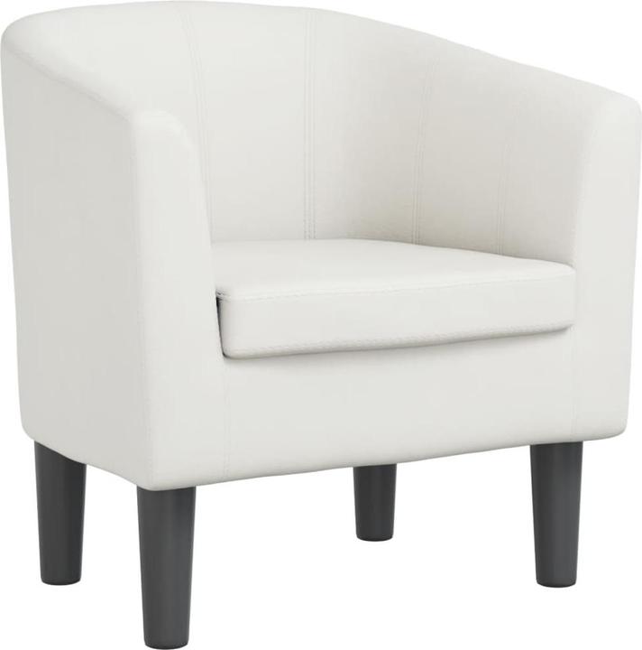 Actual product image vidaXL Clubsessel mit Fusshocker Weiss Kunstleder,Farbe