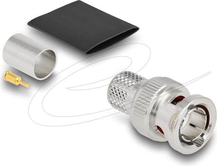Produktbild Delock BNC Stecker zum Crimpen RG-11mit passendem Schrumpfschlauch (Antennenkabel)