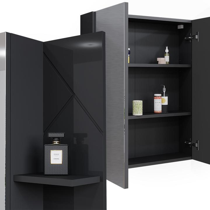 Produktbild Vicco Badspiegelschrank Irma, Anthrazit Hochglanz, 80 x 75 cm
