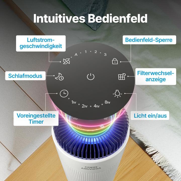 Actual product image Coway Airmega 50 Luftreiniger mit Beleuchtung (25 m²)