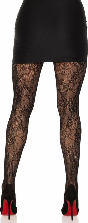 Produktbild Leg Avenue Schwarze Strümpfe Mit Blumenspitze (One Size)
