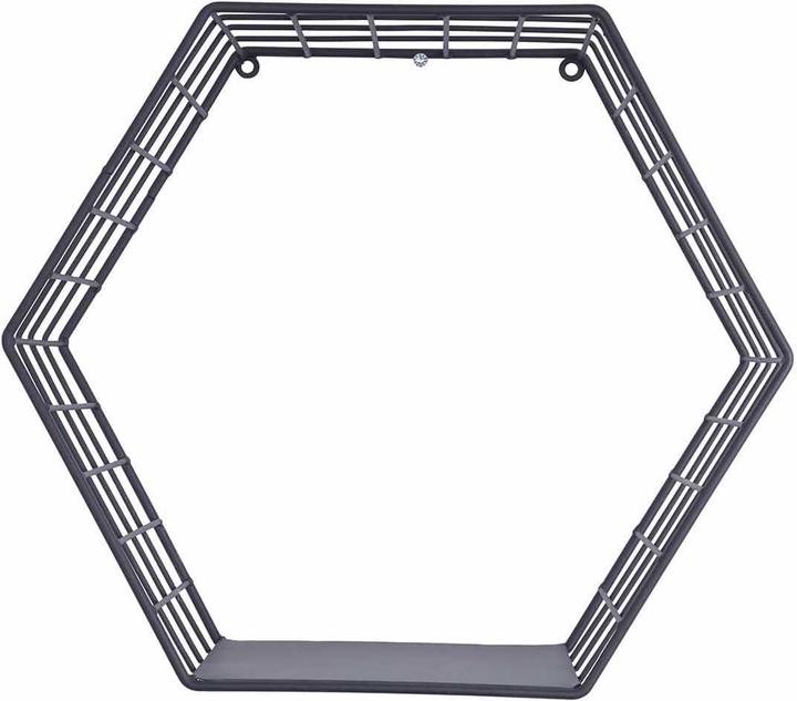 Produktbild zz_ArchivedByPCD_Mutoni Design Wandregal 3er Set Metall schwarz Hexagon (47 x 16 x 41 cm)