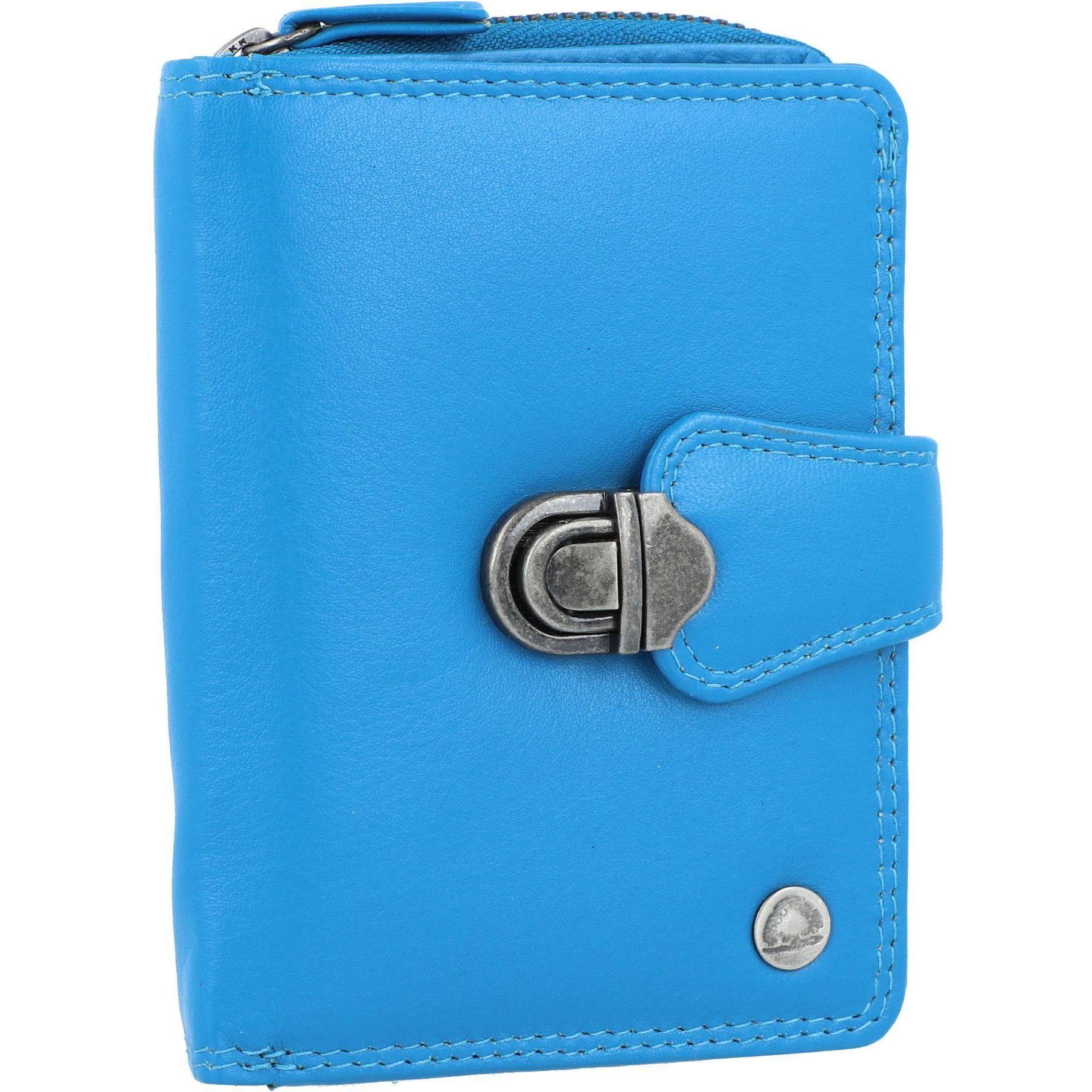 Greenburry, Damen, Portemonnaie, Spongy Geldbörse Leder 9 cm, Blau