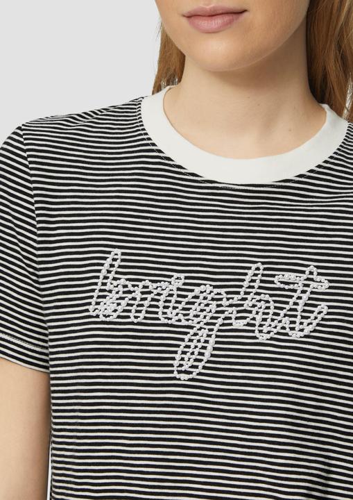 Actual product image S.Oliver T-Shirt Streifenshirt mit Schmuckperlen (34)