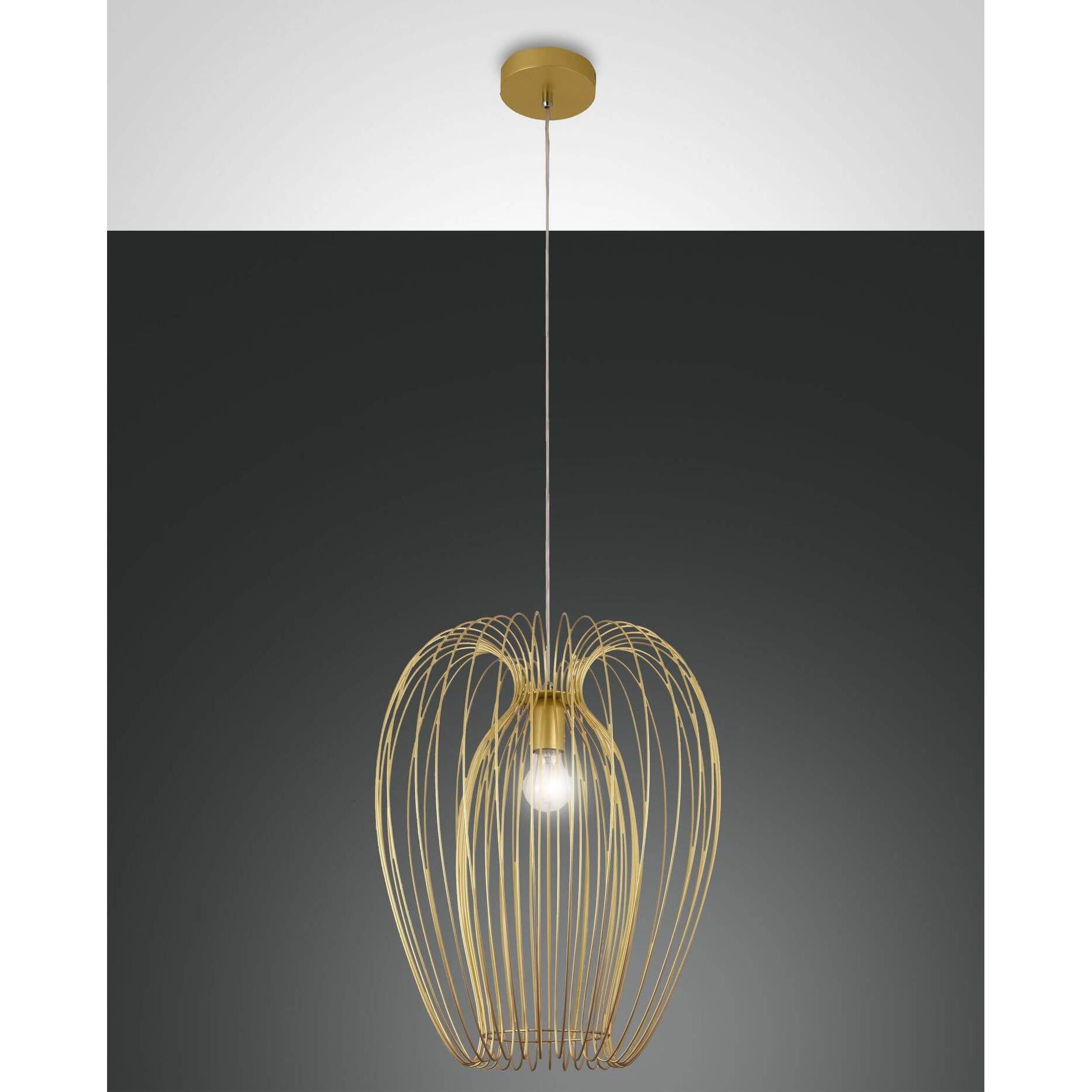 Fabas Luce, Pendelleuchte, Pendelleuchte Camp E27 Ø400mm Gold (E27)