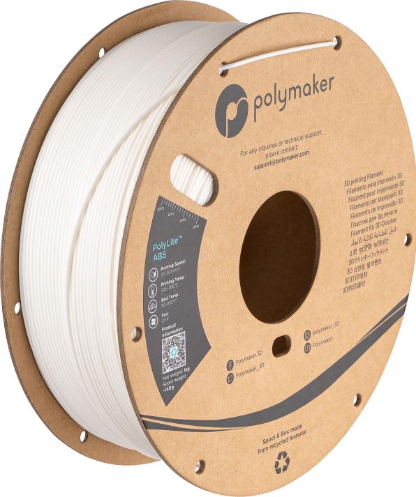 Actual product image Polymaker PC-ABS White 1.75 mm 1,000 g (ABS, 1.75 mm, 1000 g)
