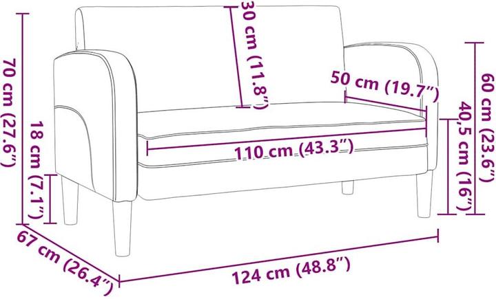Produktbild vidaXL Zweisitzer-Sofa (2-Sitzer)