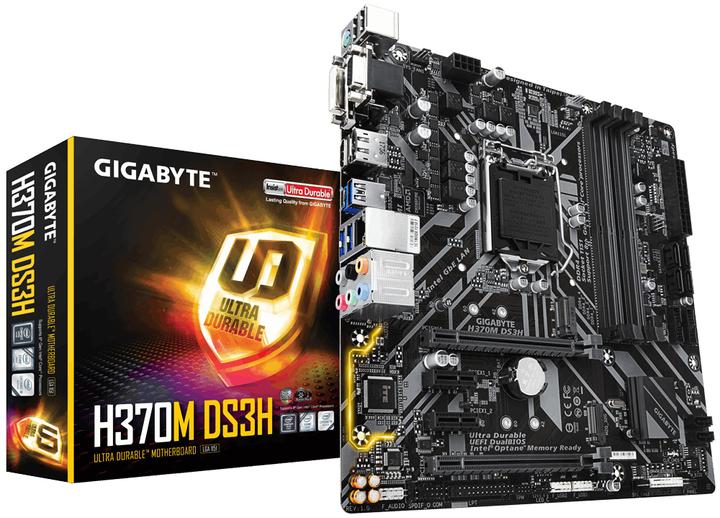 Actual product image Gigabyte H370M DS3H S1151V2 H370 MATX (LGA 1151, Intel H370, ATX)