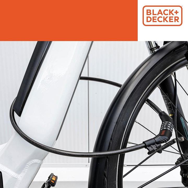 Immagine prodotto Black & Decker Lucchetto combinato per bicicletta (180 cm)