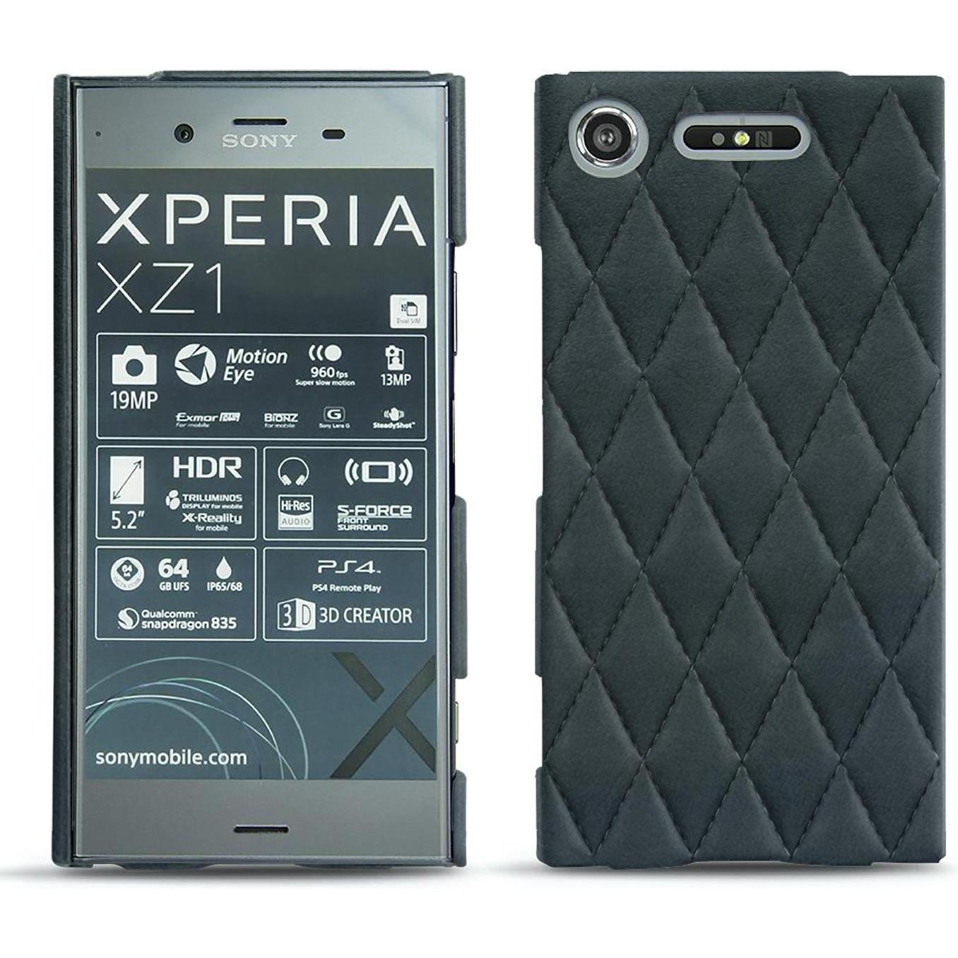 Noreve Lederschutzhülle (Sony Xperia XZ1), Smartphone Hülle, Blau