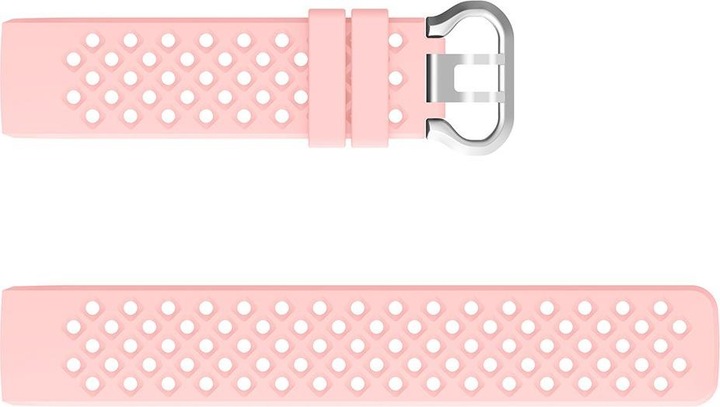 Actual product image Cover-Discount Fitbit Charge - silicone sports bracelet perforated pink (Silicone, Charge 3, Charge 4)