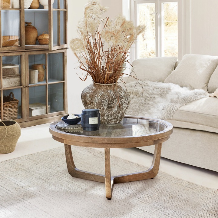 Actual product image Loberon Coffee table Gradn Enclos brown/clear (38 x 80 cm)