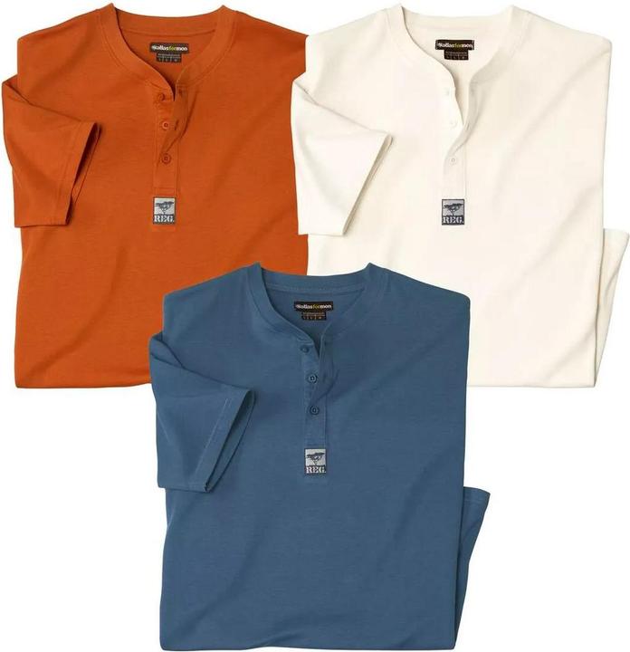 Immagine prodotto Atlas For Men Maglietta Henley Uomo Misura Confezione 3 (3XL)