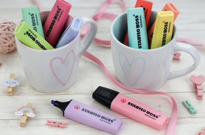 Actual product image STABILO BOSS ORIGINAL Pastel Highlighter (Pastel, 5 mm, 4 x)
